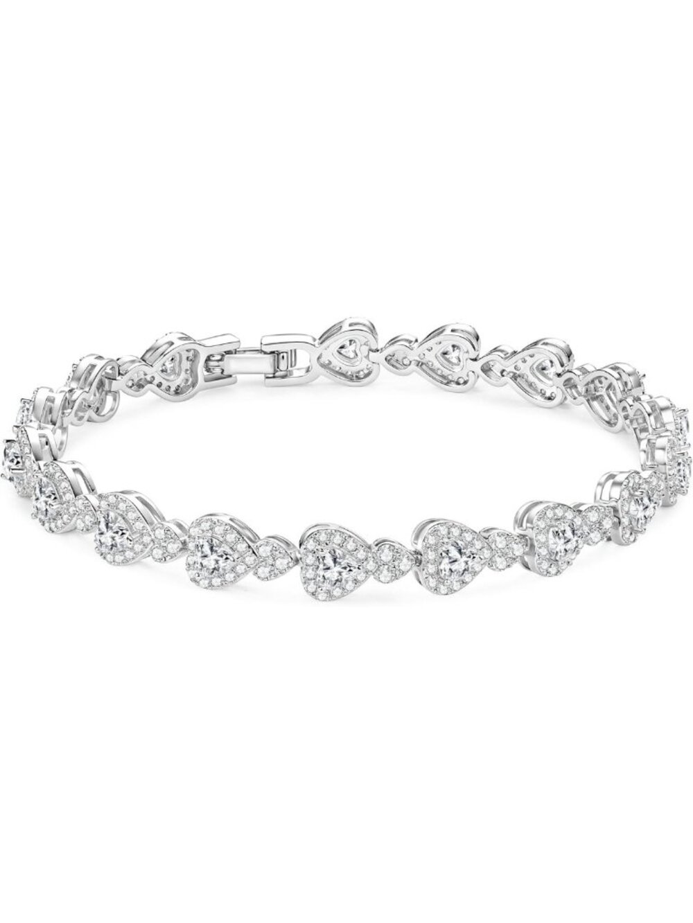 Stunning Heart-Shaped Moissanite Tennis Bracelet for Women - Elegant Gift Idea